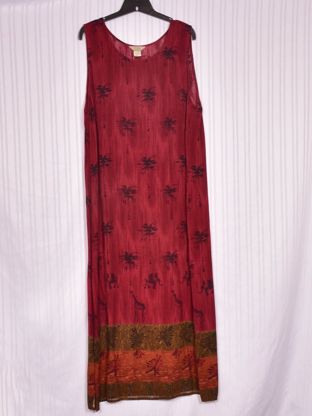 Teddi Woman Maxi Dress Palm Tree Tank Style No Size Tag